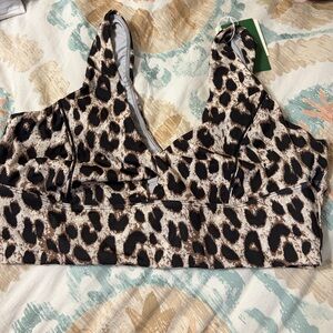 Halara Leopard Print Bralette - Black & Brown